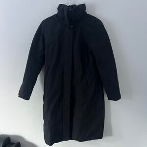 Black puffer coat black warm